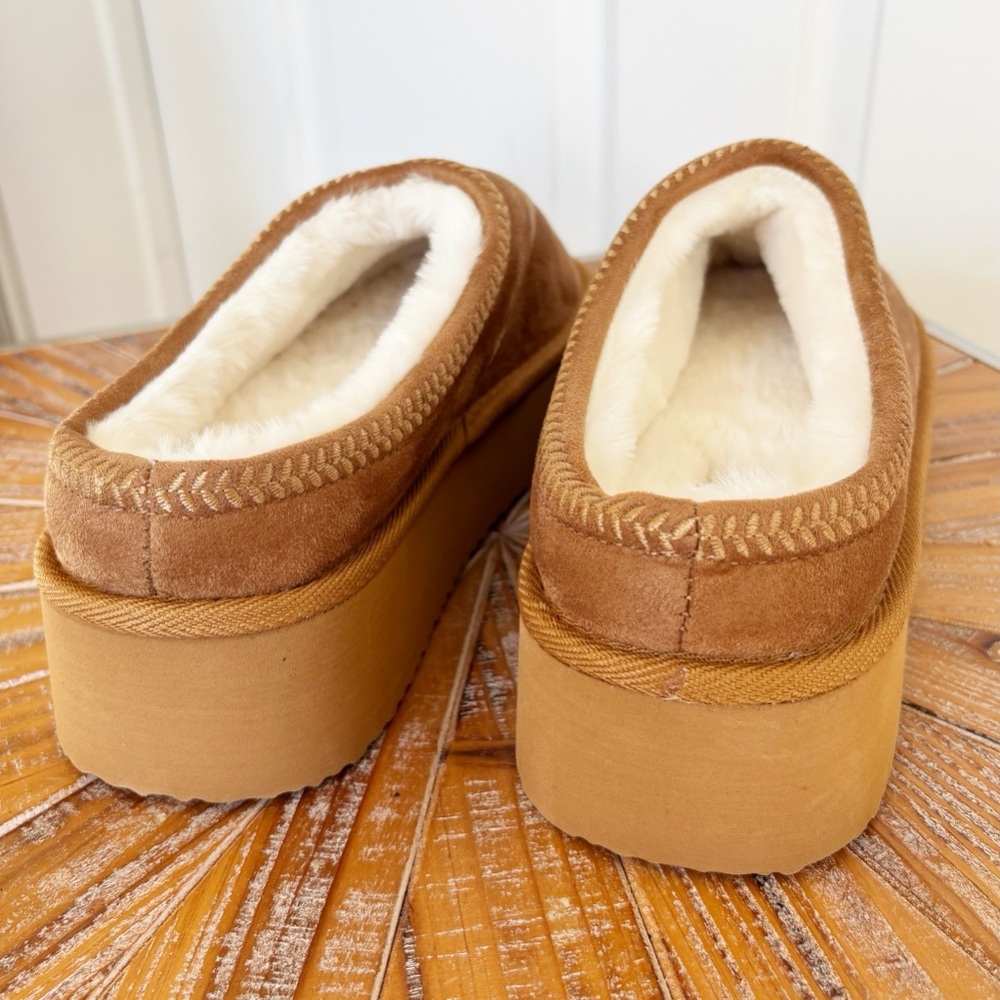 NWT Shoe Dazzle Cozy Tan Women's Platform Shoes in Size 10 - Picture 4 of 11